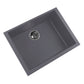 Nantucket Sinks Plymouth Collection 24" Rectangle Undermount Matte Titanium Granite Composite Single Bowl Kitchen Sink