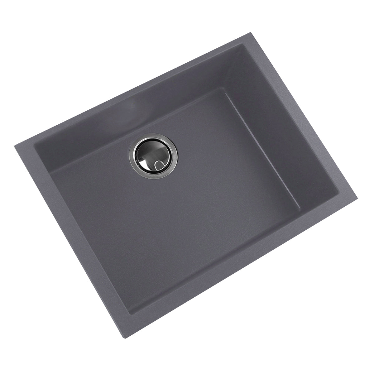 Nantucket Sinks Plymouth Collection 24" Rectangle Undermount Matte Titanium Granite Composite Single Bowl Kitchen Sink