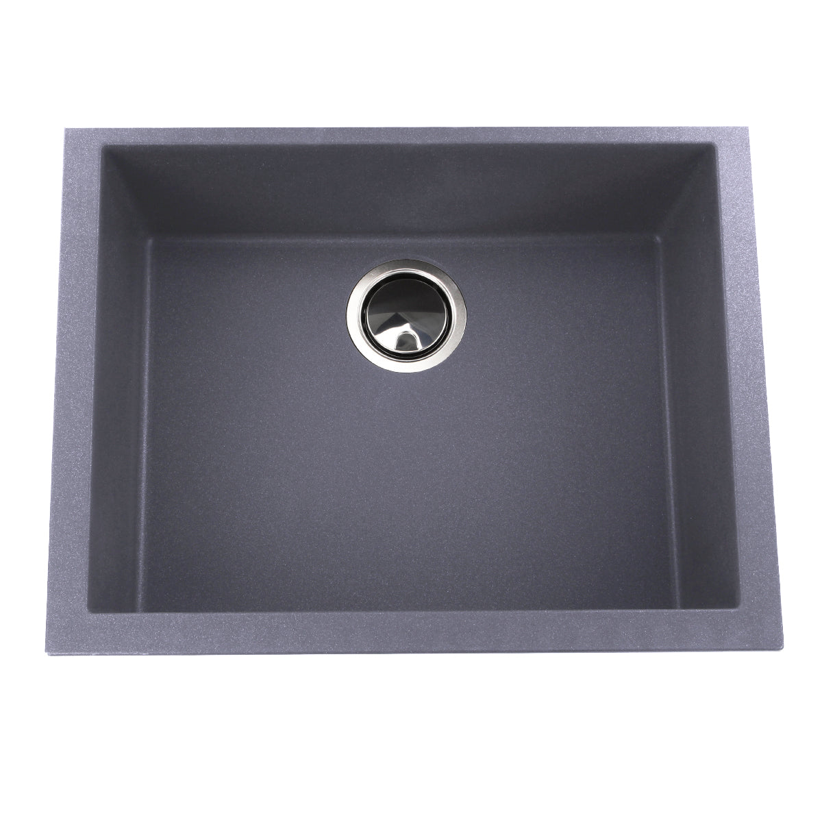 Nantucket Sinks Plymouth Collection 24" Rectangle Undermount Matte Titanium Granite Composite Single Bowl Kitchen Sink