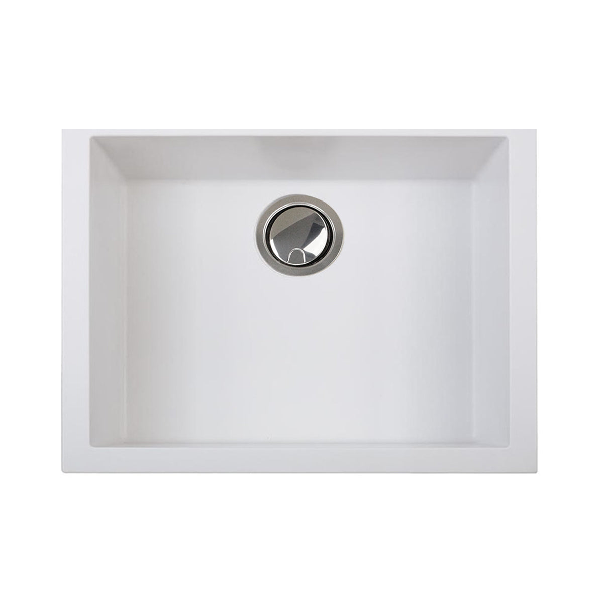 Nantucket Sinks Plymouth Collection 24" Rectangle Undermount Matte White Granite Composite Single Bowl Kitchen Sink