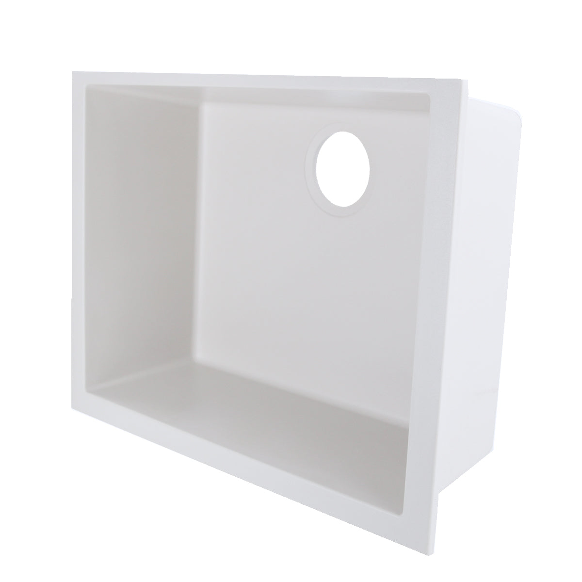Nantucket Sinks Plymouth Collection 24" Rectangle Undermount Matte White Granite Composite Single Bowl Kitchen Sink