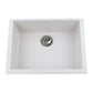 Nantucket Sinks Plymouth Collection 24" Rectangle Undermount Matte White Granite Composite Single Bowl Kitchen Sink