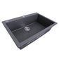 Nantucket Sinks Plymouth Collection 30" Rectangle Dual-mount Matte Black Granite Composite Single Bowl Kitchen Sink