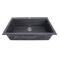 Nantucket Sinks Plymouth Collection 30" Rectangle Dual-mount Matte Black Granite Composite Single Bowl Kitchen Sink