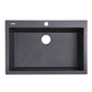 Nantucket Sinks Plymouth Collection 30" Rectangle Dual-mount Matte Black Granite Composite Single Bowl Kitchen Sink