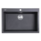 Nantucket Sinks Plymouth Collection 30" Rectangle Dual-mount Matte Black Granite Composite Single Bowl Kitchen Sink