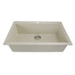 Nantucket Sinks Plymouth Collection 30" Rectangle Dual-mount Matte Sand Granite Composite Single Bowl Kitchen Sink