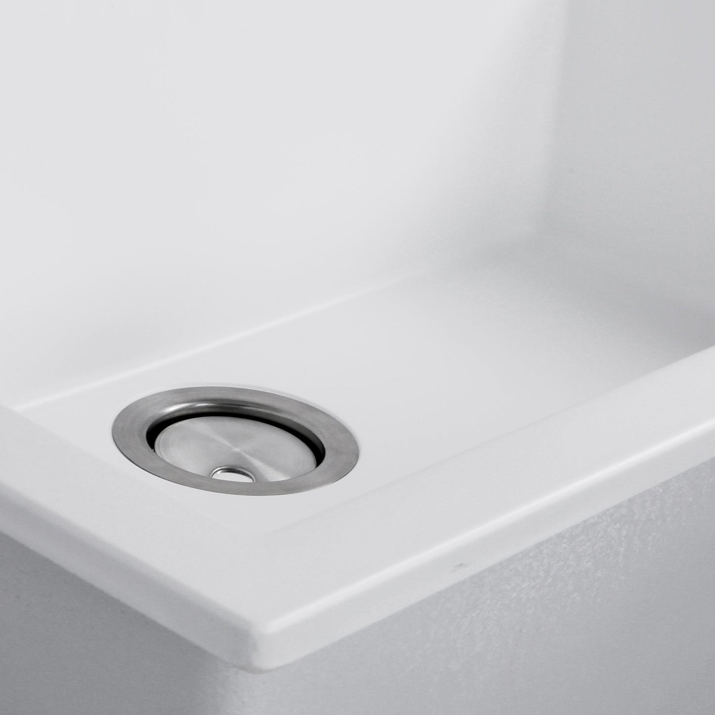 Nantucket Sinks Plymouth Collection 30" Rectangle Dual-mount Matte White Granite Composite Single Bowl Kitchen Sink