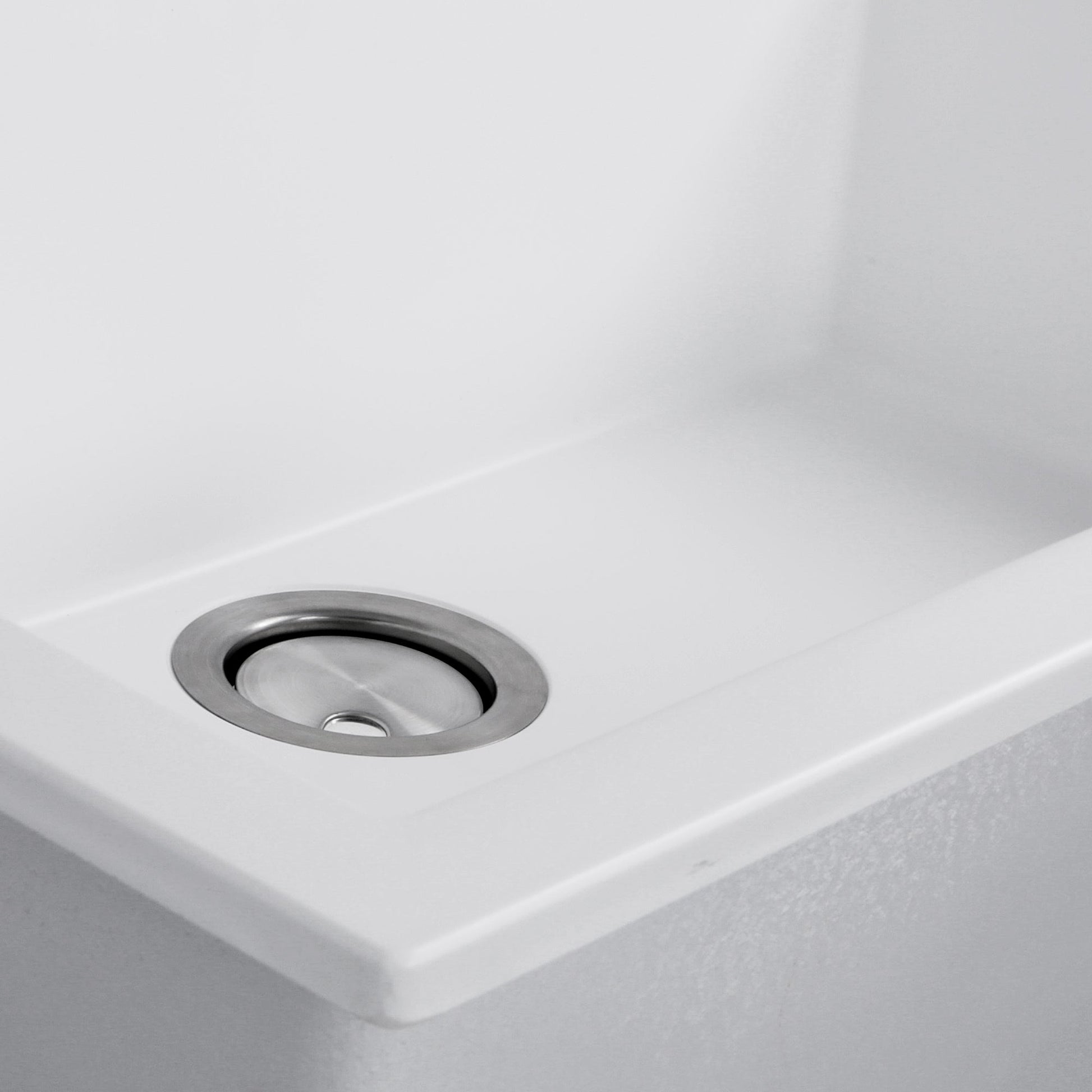 Nantucket Sinks Plymouth Collection 30" Rectangle Dual-mount Matte White Granite Composite Single Bowl Kitchen Sink