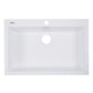 Nantucket Sinks Plymouth Collection 30" Rectangle Dual-mount Matte White Granite Composite Single Bowl Kitchen Sink
