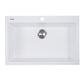 Nantucket Sinks Plymouth Collection 30" Rectangle Dual-mount Matte White Granite Composite Single Bowl Kitchen Sink