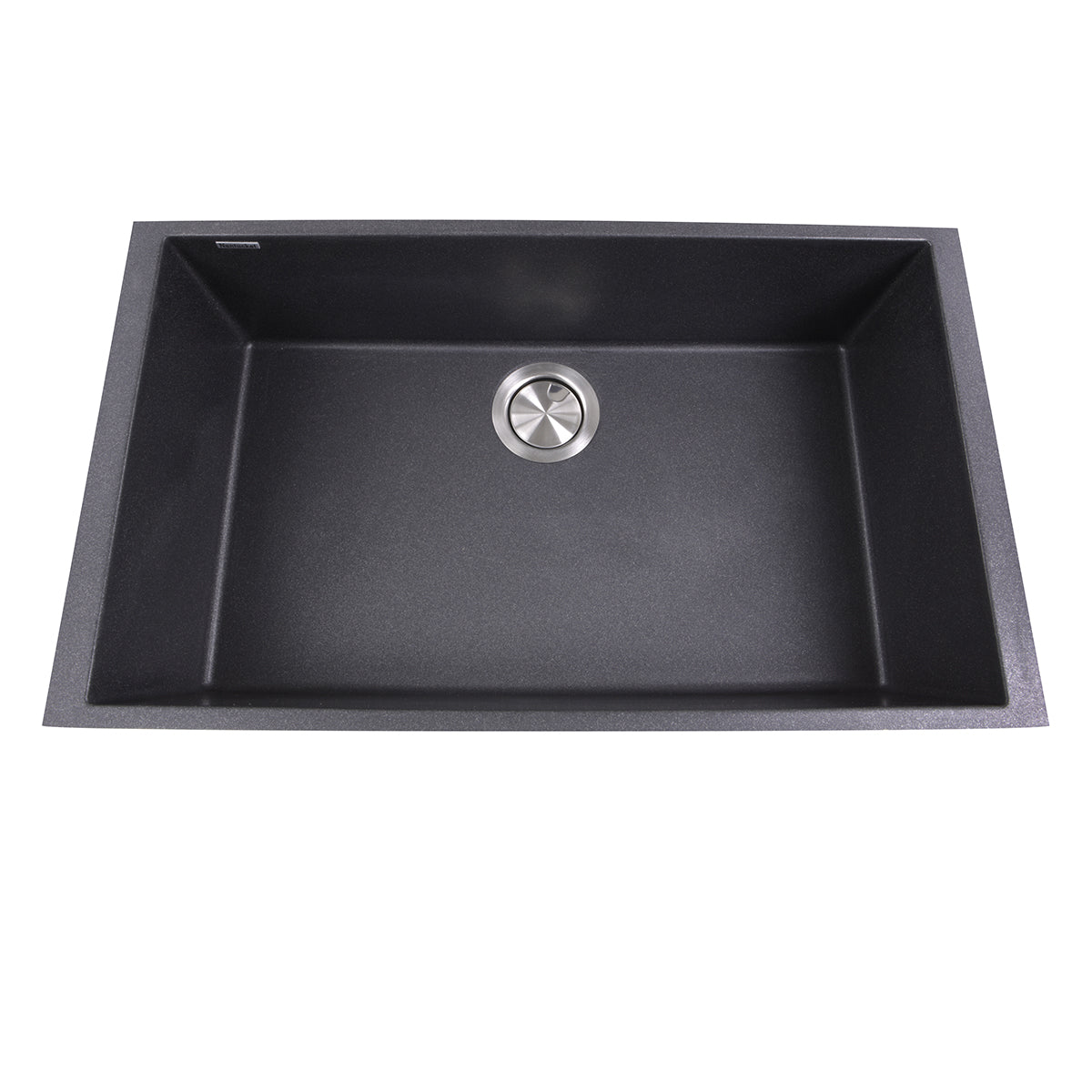 Nantucket Sinks Plymouth Collection 30" Rectangle Undermount Matte Black Granite Composite Single Bowl Kitchen Sink
