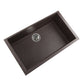 Nantucket Sinks Plymouth Collection 30" Rectangle Undermount Matte Brown Granite Composite Single Bowl Kitchen Sink