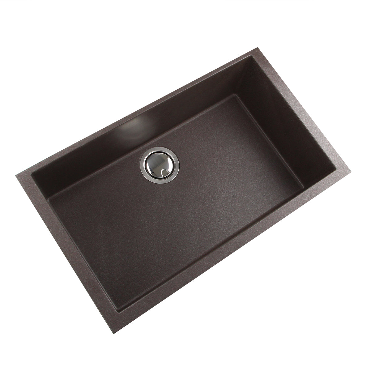 Nantucket Sinks Plymouth Collection 30" Rectangle Undermount Matte Brown Granite Composite Single Bowl Kitchen Sink