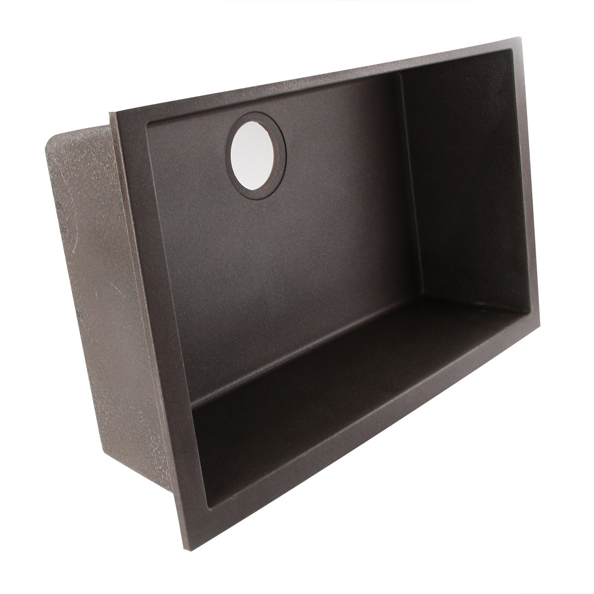 Nantucket Sinks Plymouth Collection 30" Rectangle Undermount Matte Brown Granite Composite Single Bowl Kitchen Sink