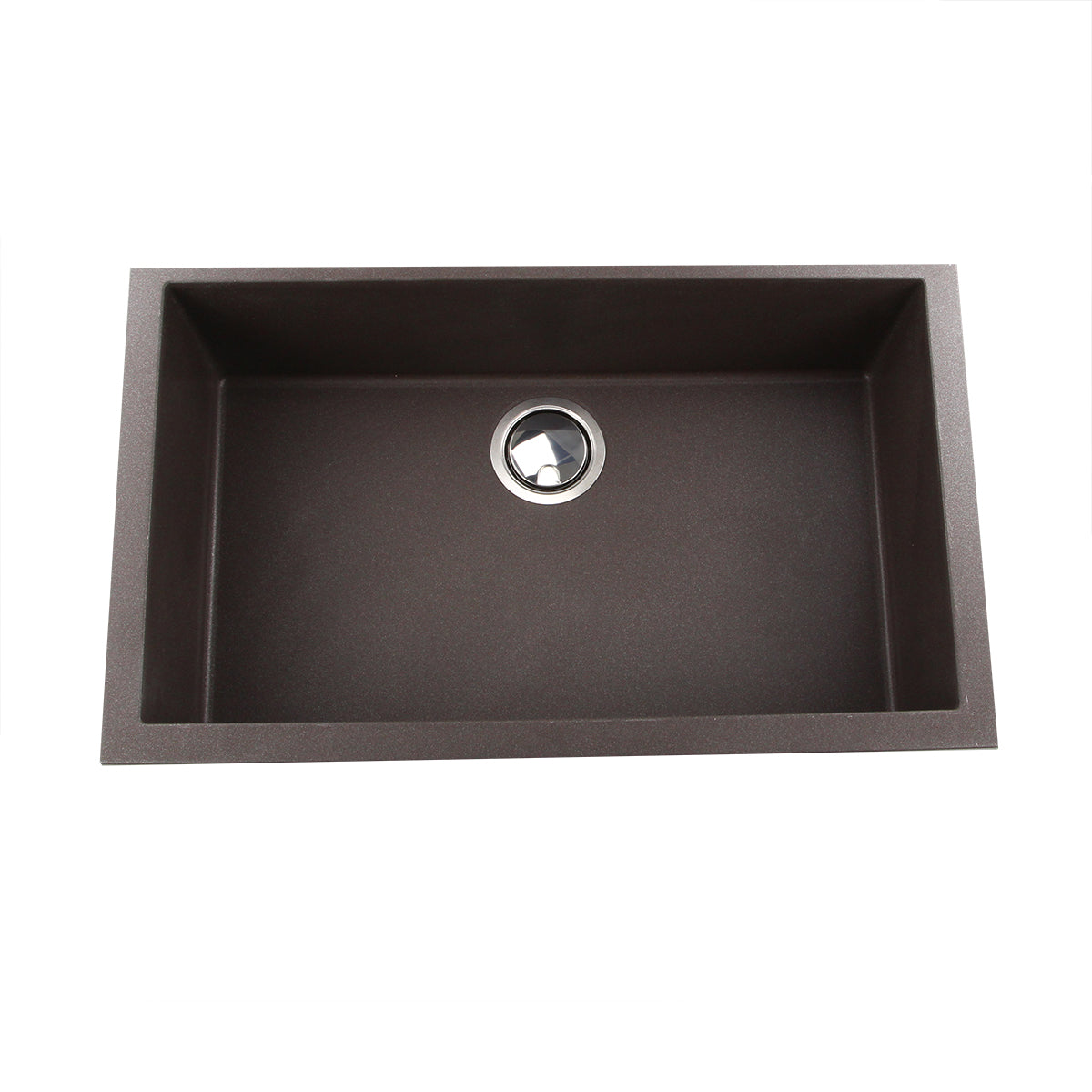 Nantucket Sinks Plymouth Collection 30" Rectangle Undermount Matte Brown Granite Composite Single Bowl Kitchen Sink