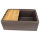 Nantucket Sinks Plymouth Collection 30" Rectangle Undermount Matte Brown With Metallic Flecks Granite Composite Single Bowl Apron Reversible Workstation Kitchen Sink With Accessory Pack
