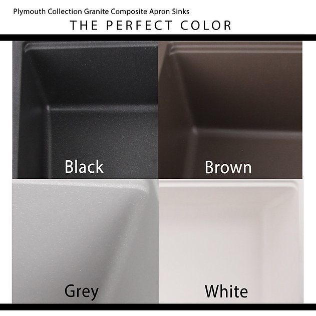 Nantucket Sinks Plymouth Collection 30" Rectangle Undermount Matte Brown With Metallic Flecks Granite Composite Single Bowl Apron Reversible Workstation Kitchen Sink With Accessory Pack