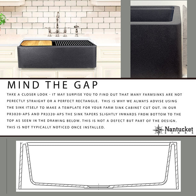 Nantucket Sinks Plymouth Collection 30" Rectangle Undermount Matte Brown With Metallic Flecks Granite Composite Single Bowl Apron Reversible Workstation Kitchen Sink With Accessory Pack