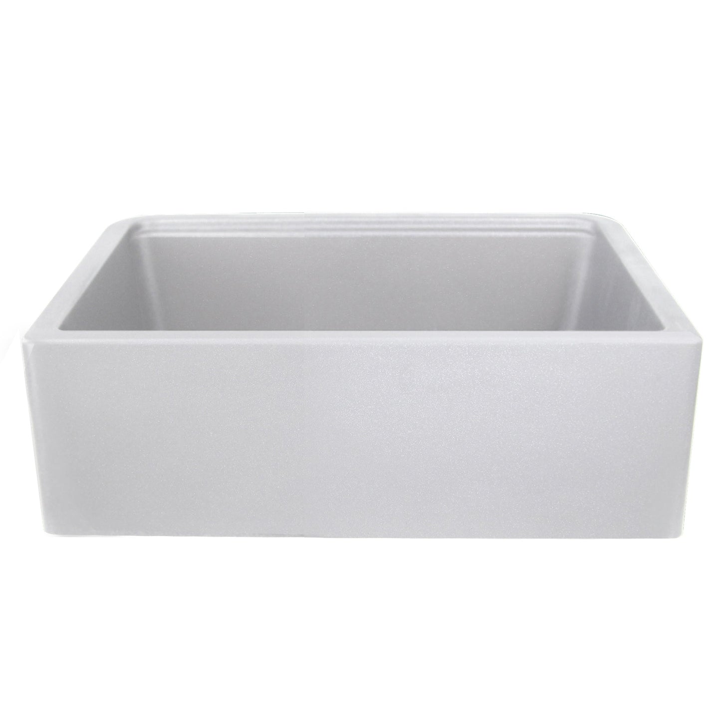 Nantucket Sinks Plymouth Collection 30" Rectangle Undermount Matte Light Grey With Metallic Flecks Granite Composite Single Bowl Apron Reversible Workstation Kitchen Sink With Accessory Pack
