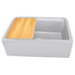 Nantucket Sinks Plymouth Collection 30" Rectangle Undermount Matte Light Grey With Metallic Flecks Granite Composite Single Bowl Apron Reversible Workstation Kitchen Sink With Accessory Pack