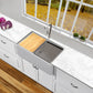 Nantucket Sinks Plymouth Collection 30" Rectangle Undermount Matte Light Grey With Metallic Flecks Granite Composite Single Bowl Apron Reversible Workstation Kitchen Sink With Accessory Pack