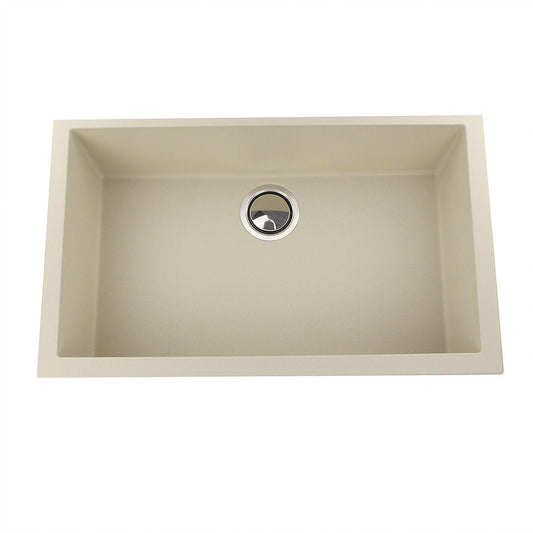 Nantucket Sinks Plymouth Collection 30" Rectangle Undermount Matte Sand Granite Composite Single Bowl Kitchen Sink
