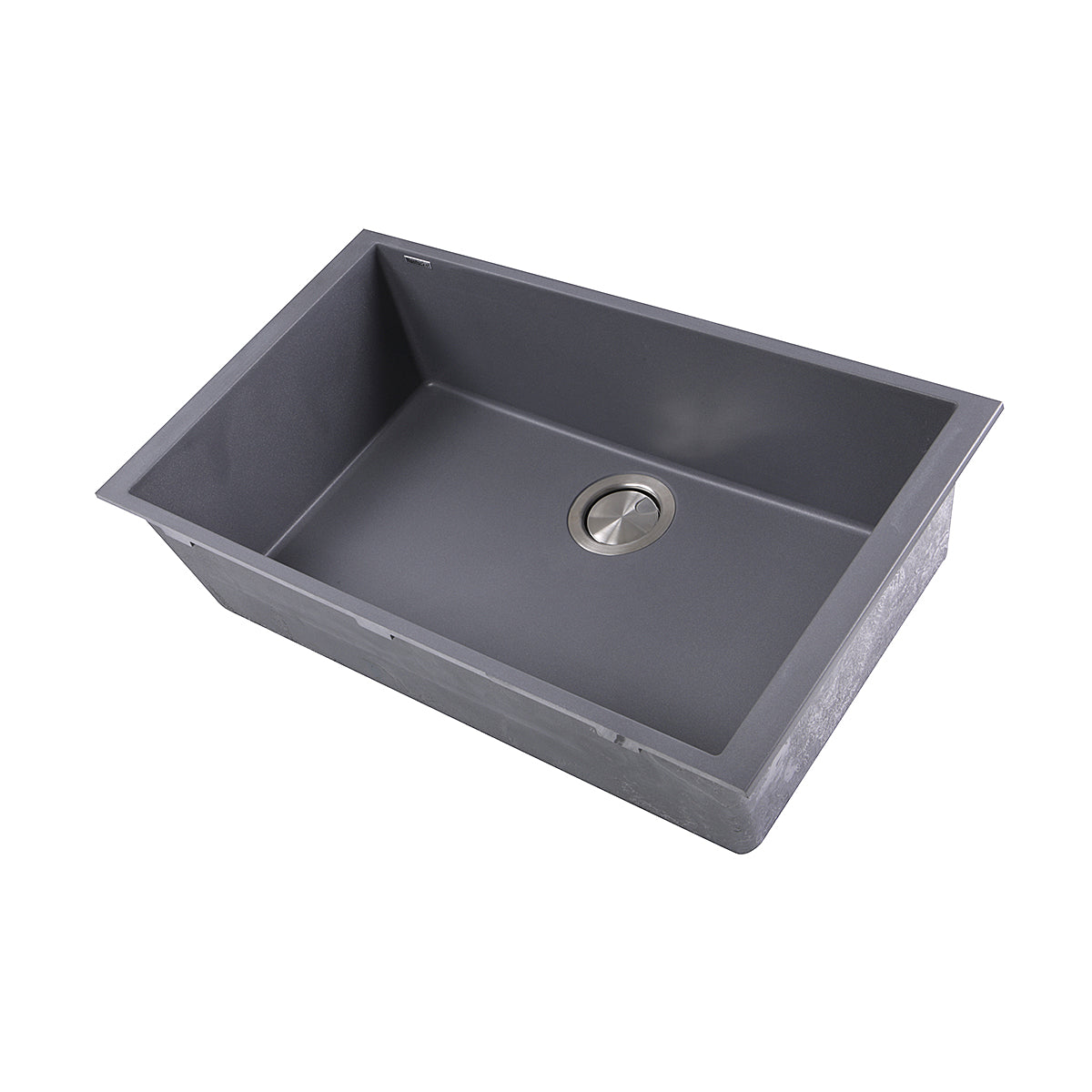 Nantucket Sinks Plymouth Collection 30" Rectangle Undermount Matte Titanium Granite Composite Single Bowl Kitchen Sink