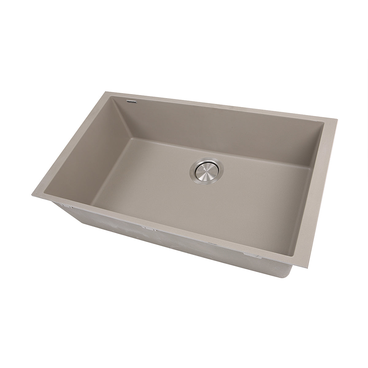 Nantucket Sinks Plymouth Collection 30" Rectangle Undermount Matte Truffle Granite Composite Single Bowl Kitchen Sink