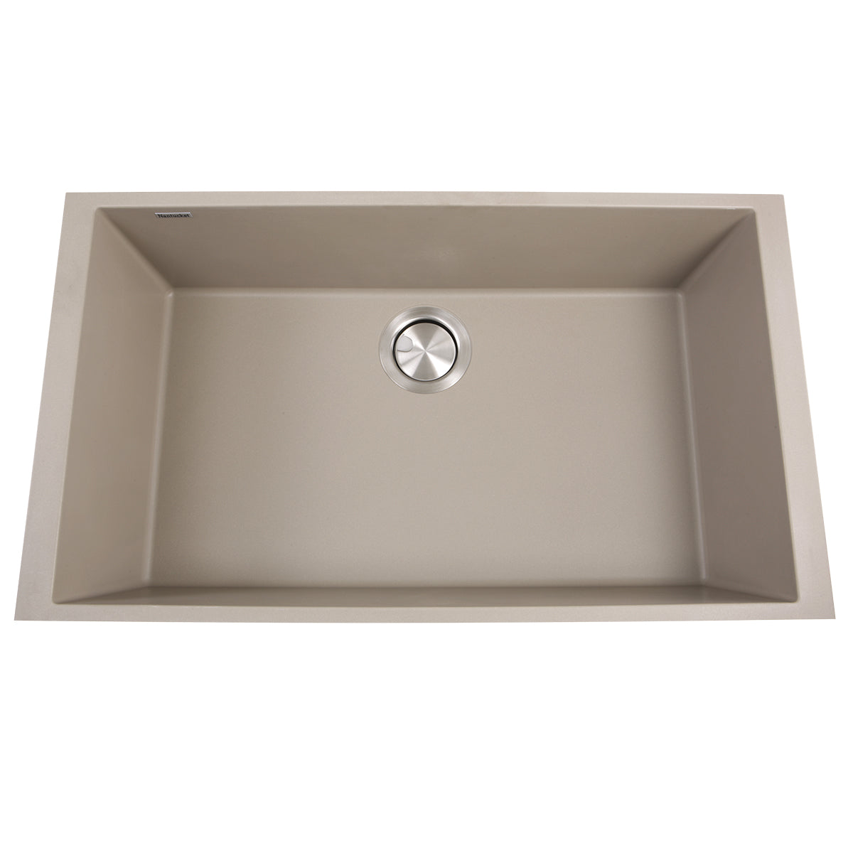 Nantucket Sinks Plymouth Collection 30" Rectangle Undermount Matte Truffle Granite Composite Single Bowl Kitchen Sink