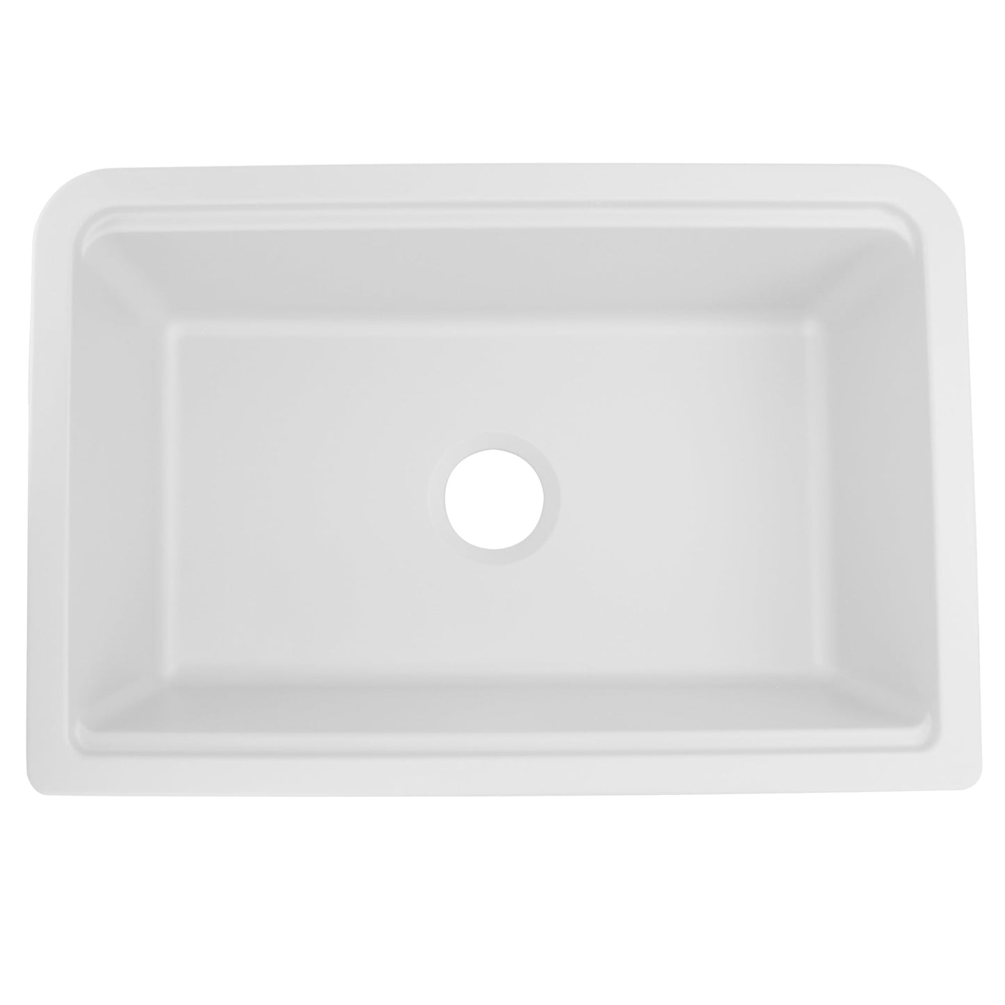 Nantucket Sinks Plymouth Collection 30" Rectangle Undermount Matte White Granite Composite Single Bowl Apron Reversible Workstation Kitchen Sink With Accessory Pack