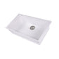 Nantucket Sinks Plymouth Collection 30" Rectangle Undermount Matte White Granite Composite Single Bowl Kitchen Sink