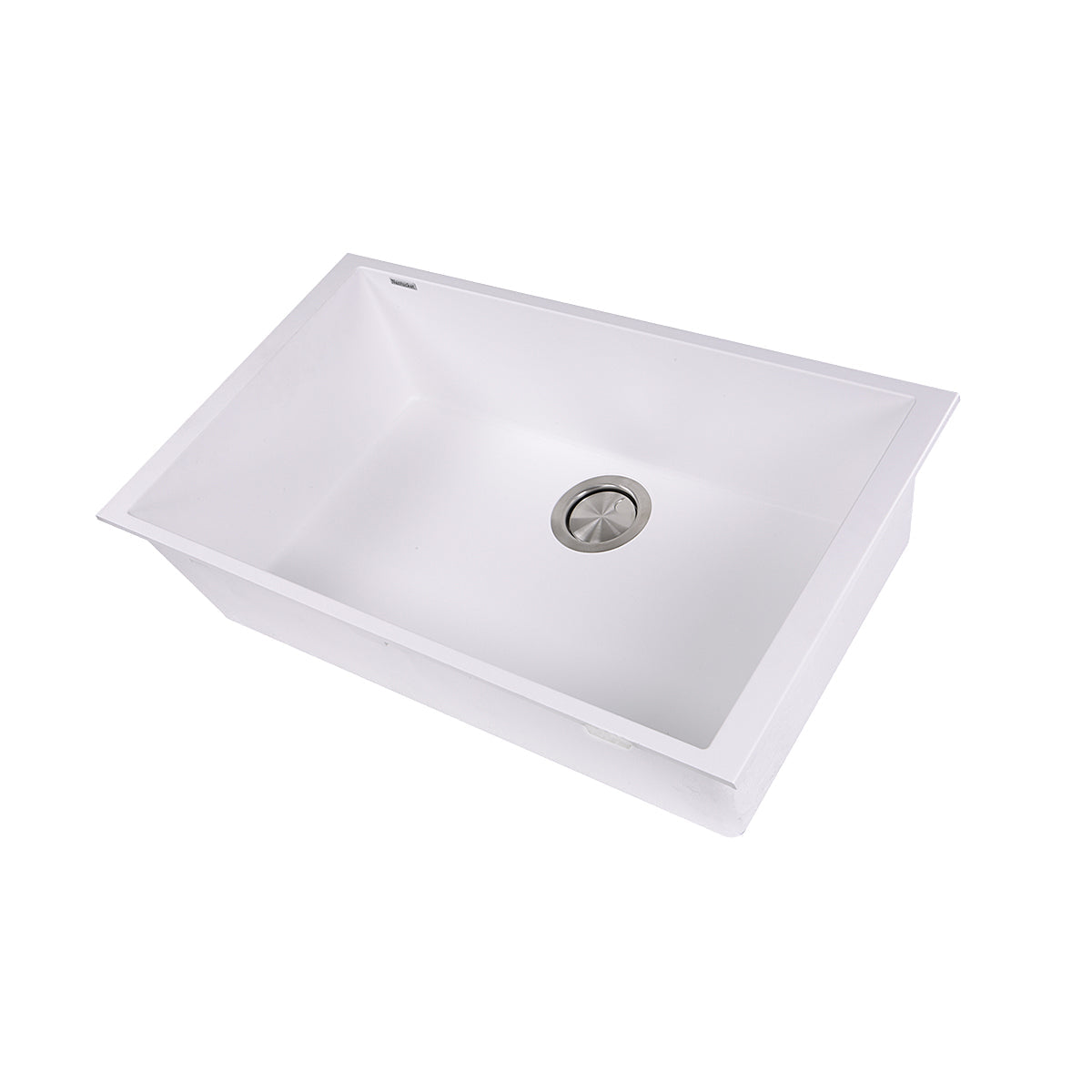 Nantucket Sinks Plymouth Collection 30" Rectangle Undermount Matte White Granite Composite Single Bowl Kitchen Sink