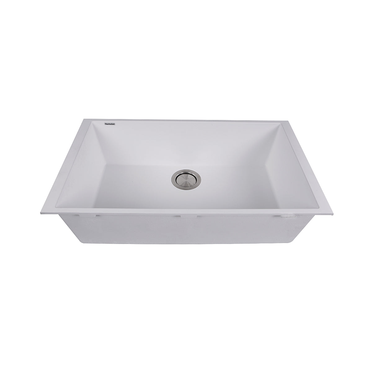 Nantucket Sinks Plymouth Collection 30" Rectangle Undermount Matte White Granite Composite Single Bowl Kitchen Sink