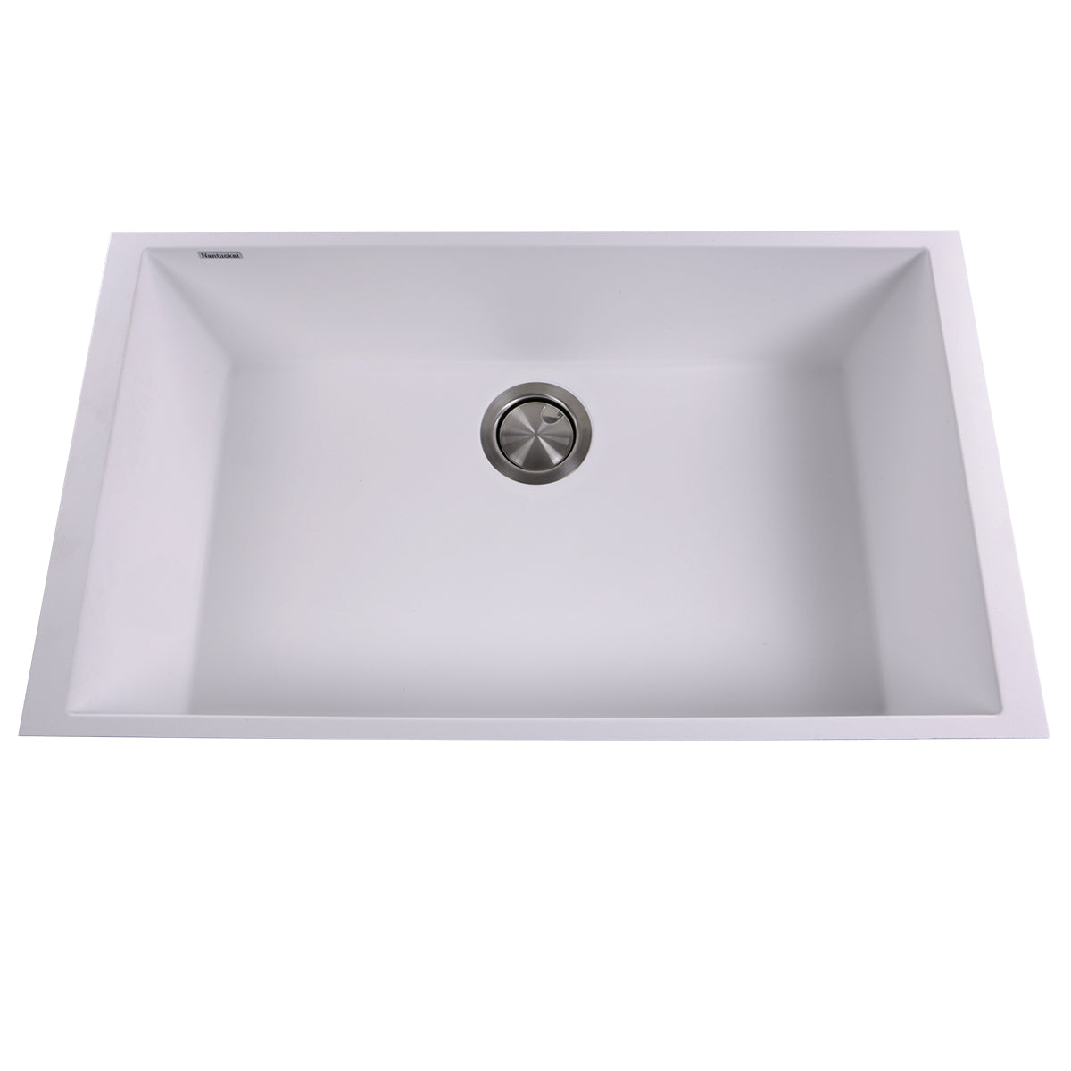 Nantucket Sinks Plymouth Collection 30" Rectangle Undermount Matte White Granite Composite Single Bowl Kitchen Sink
