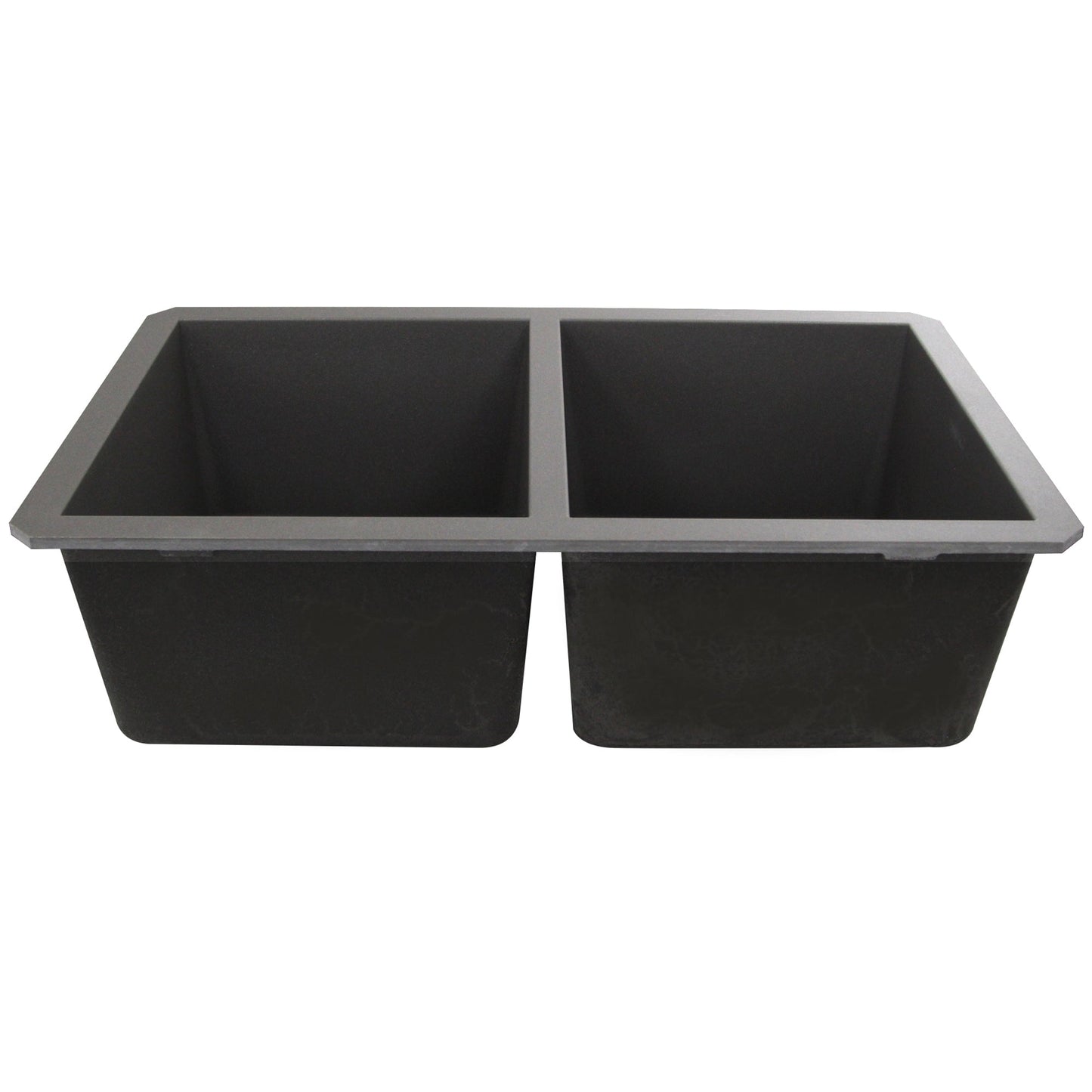Nantucket Sinks Plymouth Collection 32" Rectangle Undermount Matte Titanium Granite Composite 50/50 Double Bowl Kitchen Sink