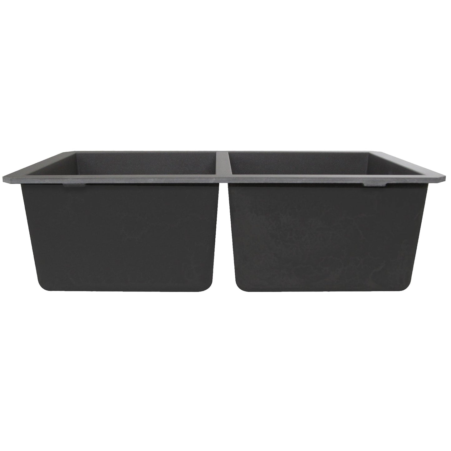 Nantucket Sinks Plymouth Collection 32" Rectangle Undermount Matte Titanium Granite Composite 50/50 Double Bowl Kitchen Sink