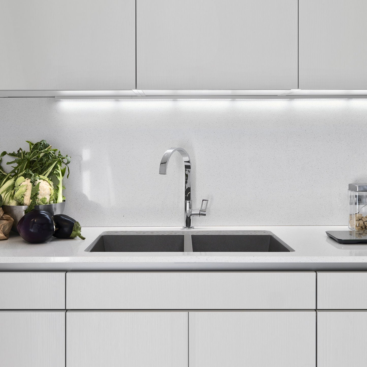 Nantucket Sinks Plymouth Collection 32" Rectangle Undermount Matte Titanium Granite Composite 50/50 Double Bowl Kitchen Sink