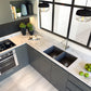 Nantucket Sinks Plymouth Collection 32" Rectangle Undermount Matte Titanium Granite Composite 50/50 Double Bowl Kitchen Sink