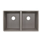 Nantucket Sinks Plymouth Collection 32" Rectangle Undermount Matte Truffle Granite Composite 50/50 Double Bowl Kitchen Sink