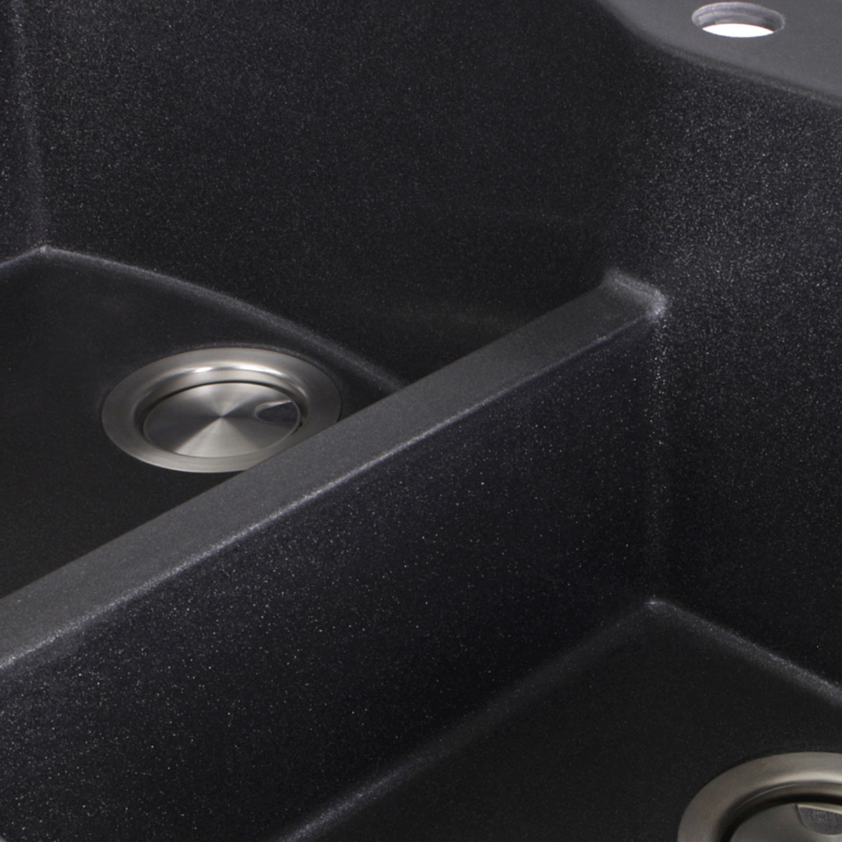 Nantucket Sinks Plymouth Collection 33" Irregular/Rectangle Dual-mount Matte Black Granite Composite 60/40 Double Bowl Kitchen Sink