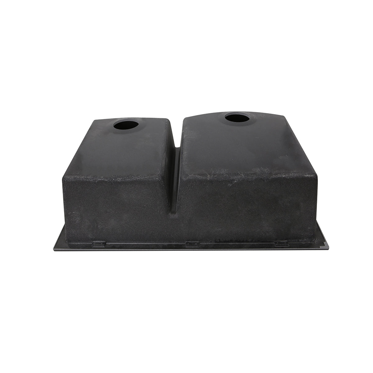 Nantucket Sinks Plymouth Collection 33" Irregular/Rectangle Dual-mount Matte Black Granite Composite 60/40 Double Bowl Kitchen Sink