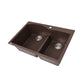 Nantucket Sinks Plymouth Collection 33" Irregular/Rectangle Dual-mount Matte Brown Granite Composite 60/40 Double Bowl Kitchen Sink