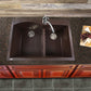 Nantucket Sinks Plymouth Collection 33" Irregular/Rectangle Dual-mount Matte Brown Granite Composite 60/40 Double Bowl Kitchen Sink