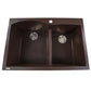 Nantucket Sinks Plymouth Collection 33" Irregular/Rectangle Dual-mount Matte Brown Granite Composite 60/40 Double Bowl Kitchen Sink