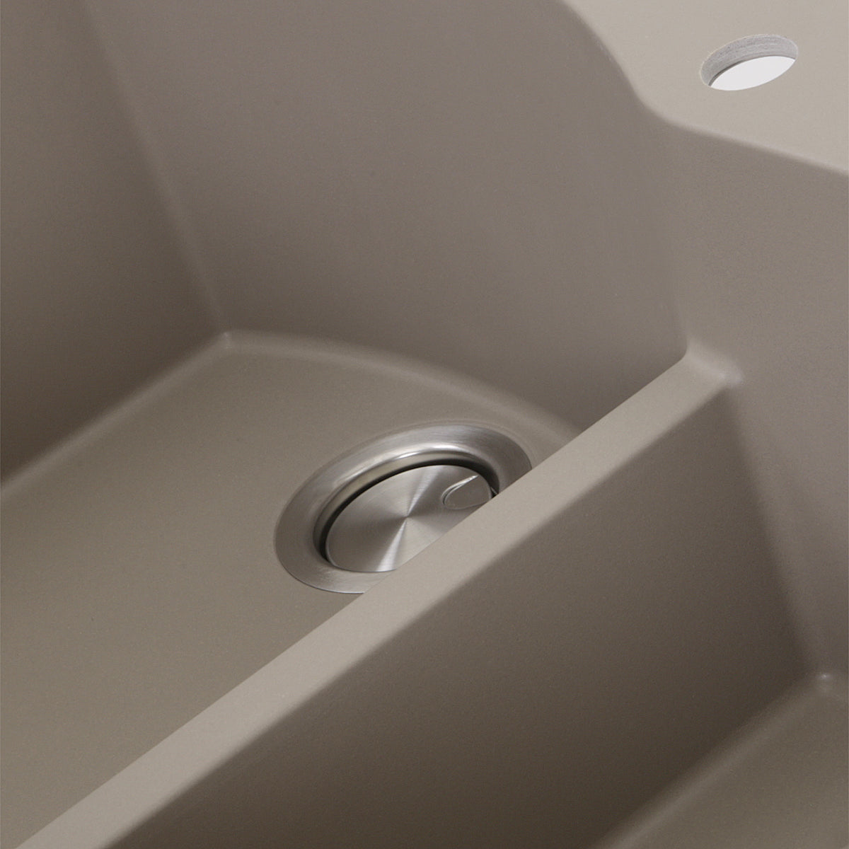 Nantucket Sinks Plymouth Collection 33" Irregular/Rectangle Dual-mount Matte Truffle Granite Composite 60/40 Double Bowl Kitchen Sink