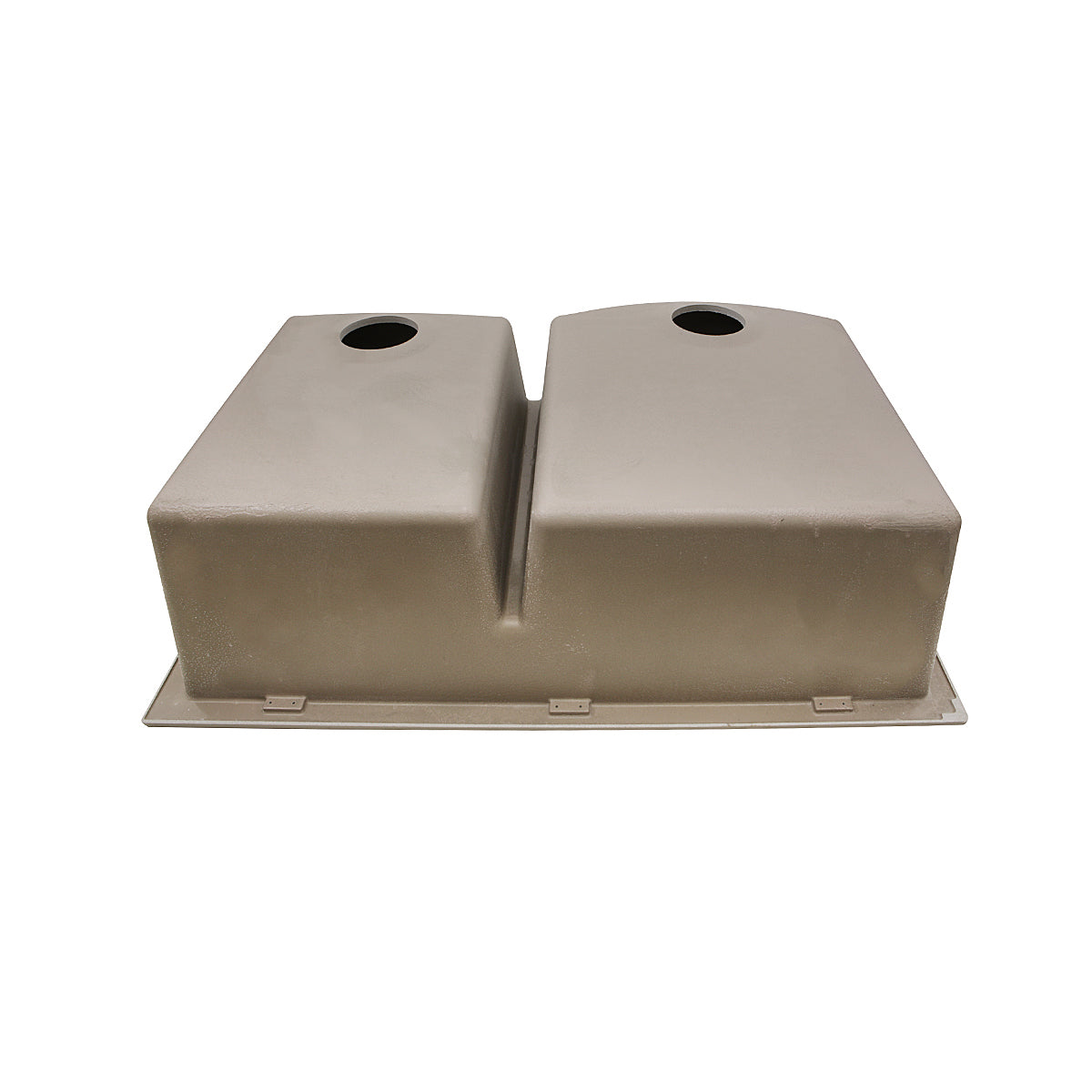 Nantucket Sinks Plymouth Collection 33" Irregular/Rectangle Dual-mount Matte Truffle Granite Composite 60/40 Double Bowl Kitchen Sink
