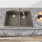 Nantucket Sinks Plymouth Collection 33" Irregular/Rectangle Dual-mount Matte Truffle Granite Composite 60/40 Double Bowl Kitchen Sink