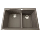 Nantucket Sinks Plymouth Collection 33" Irregular/Rectangle Dual-mount Matte Truffle Granite Composite 60/40 Double Bowl Kitchen Sink