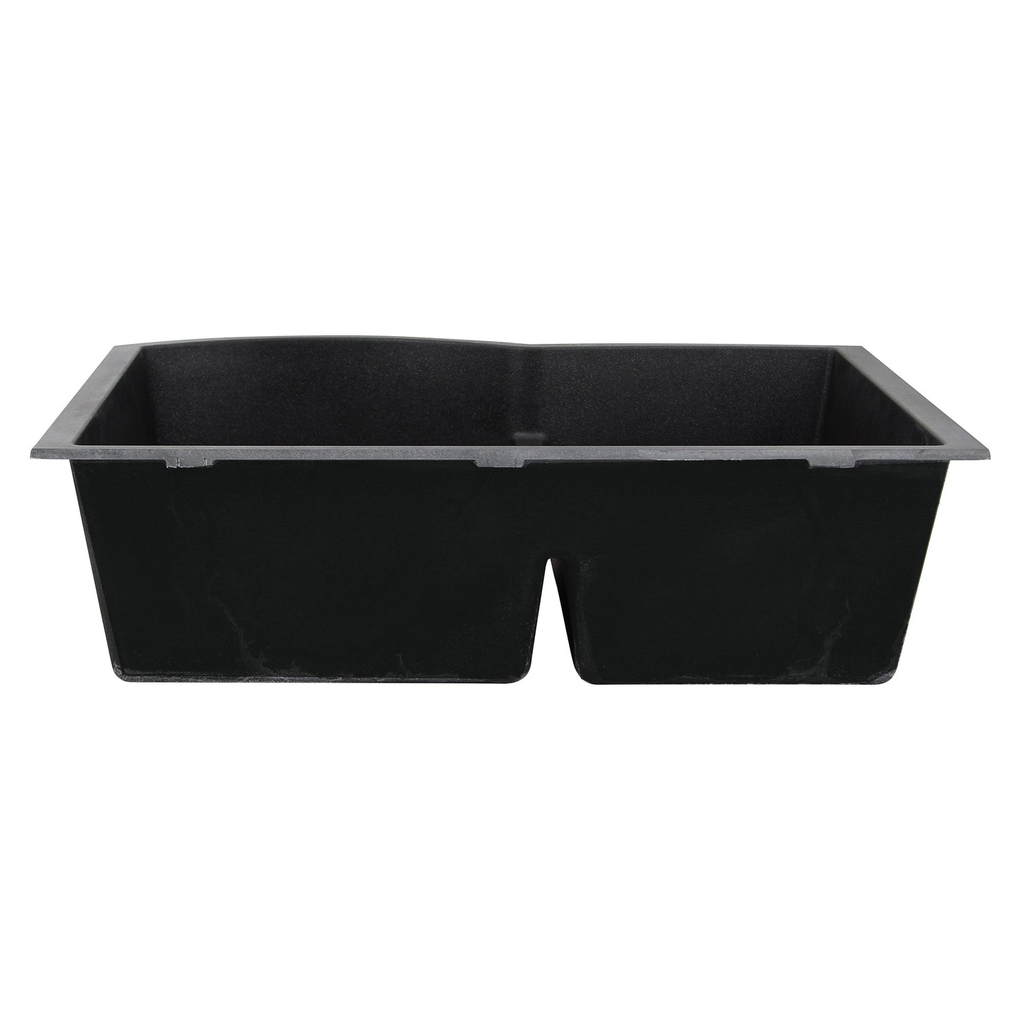 Nantucket Sinks Plymouth Collection 33" Irregular/Rectangle Undermount Matte Black Granite Composite 60/40 Double Bowl Kitchen Sink